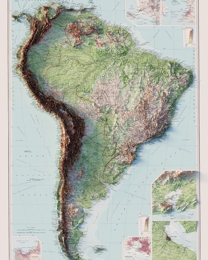 EnsedeCiencia's tweet photo. La topografía de Sudamérica https://t.co/jpkOxtIoLB