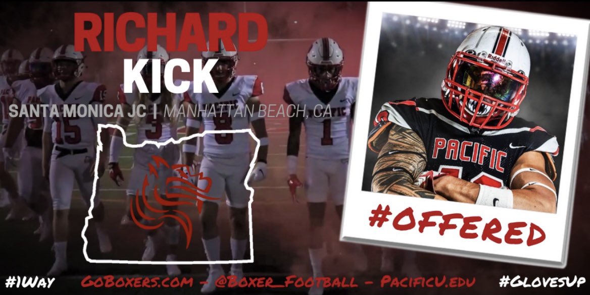 richardkickk's tweet photo. Blessed to receive an offer from Pacific University!!! @CoachHLong @Boxer_Football @SMC_CorsairFB #GoBoxers https://t.co/KYCMqFHnBZ