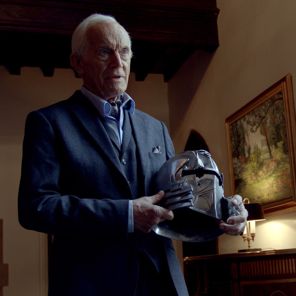 lancehenriksen's tweet photo. "The magic helmet at the center of my new movie, “Alpha Rift" was quite a cool prop. As "Roger Corbin”, the leader of a secret society of modern day knights, I wear a magic helmet of my own." #AlphaRift is available everywhere! https://t.co/PaDyK4Iuey https://t.co/BexjuBxHoD