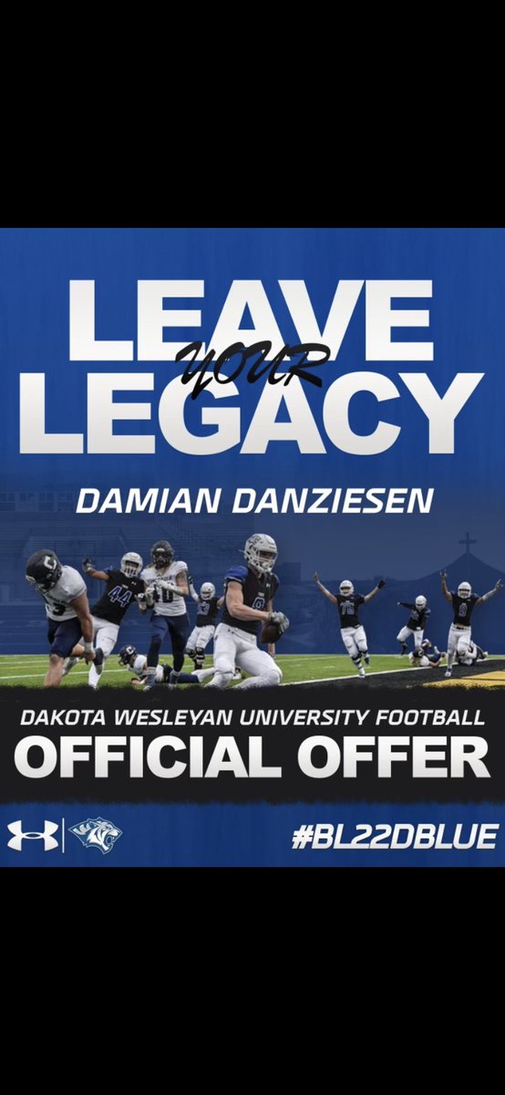 I am very excited to announce that I have received a scholarship offer from Dakota Wesleyan University! A huge thanks to <a href="/CoachTSummers/">Taylor Summers</a> and the staff!🔵⚪️
