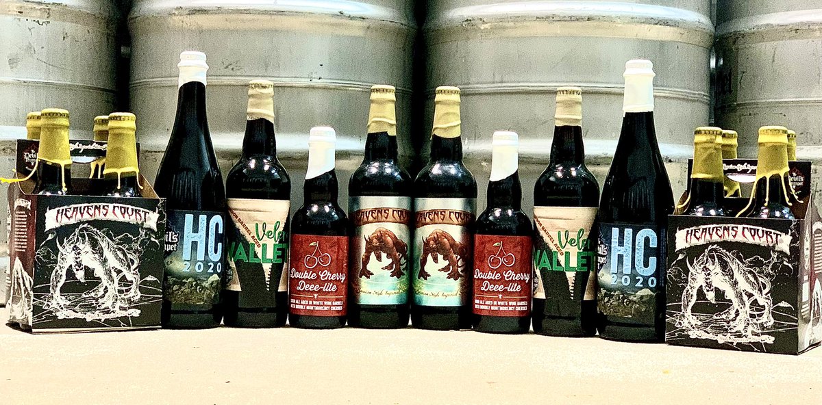 💥Saturday Cellar Sale💥 We found some righteous beers in our storage cooler! We’re having a Cellar sale tomorrow, 12/11 in our taproom from 12-4! Cash only. 
$25 - Heaven’s Court 2016/22oz, 2018/4-pack 12oz, 2020/750ml, 2020 BBA Velcro Wallet/22oz. $15 Double Cherry Deee-Lite.