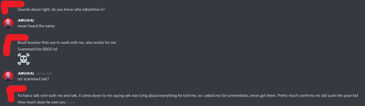 AMORALBoosts's tweet photo. @OCBoosting_ @MurderBoosts Not only did he abuse me in DM's and not pay me for the boosts i did but this is ONE of the accusations much larger boosts have told me about this scum of a man 🤣 https://t.co/MEqrdZDAbB