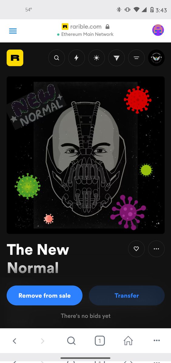 Legacy1st's tweet photo. @rarible #NewNormal #NFT #Art #MaskOn #Pandemic #Rarible https://t.co/PzYSkyIZVP