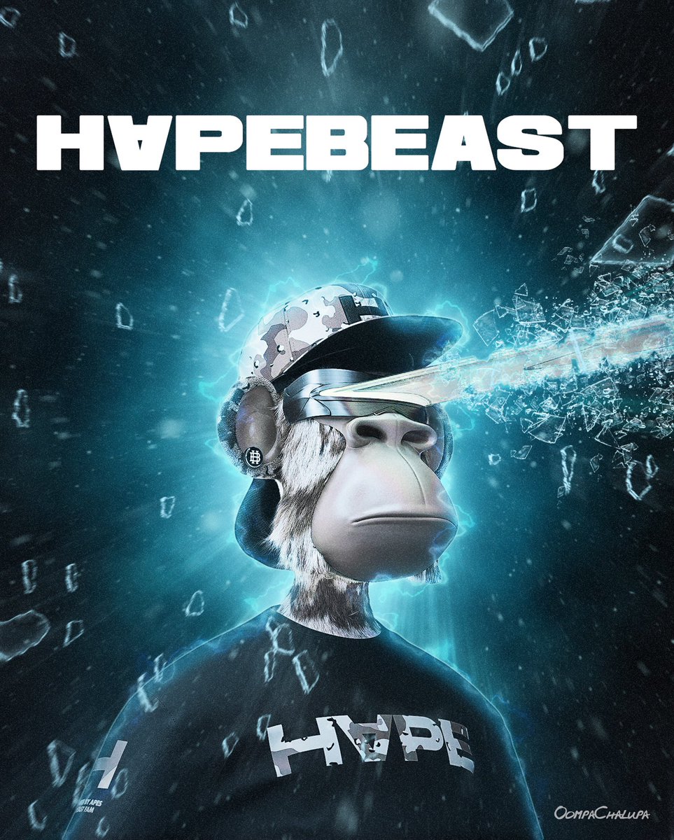 lukemrtn's tweet image. This is my HAPEBEAST fan artwork I created. I call this one HAPEBEAST Arctic Laser. I plan on making 5 along this same theme. 1st of 5.
@HAPEBEASTGANG @TheCarlbrutal @DigimentalLDN #HAPEBEASTGANG