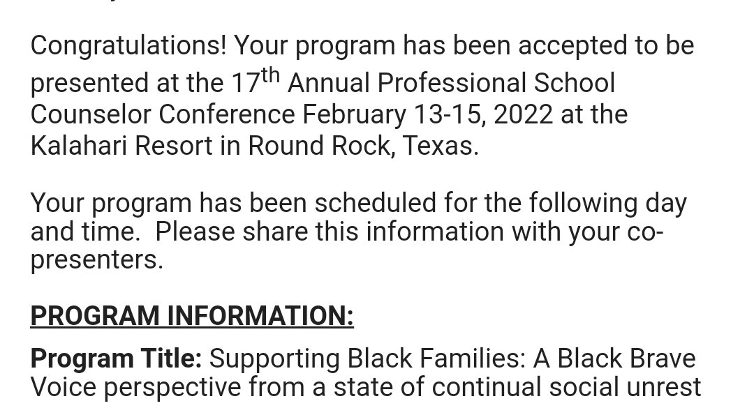 JMooretx's tweet photo. So honored that I will be presenting alongside a couple of my amazing colleagues for the 17th Annual PSSC! We can't wait to share our perspective and hopefully help others! Thank you @TxSCATweets for the opportunity. #MorningsideCounselor #schoolcounselor #TSCA #TxSCA https://t.co/08LcZdeOWt