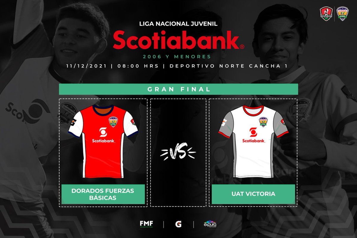SectorAmateur's tweet photo. #LNJS | ¡Finales listas! ✅ Es momento de jugarlo todo por la 🏆 en la Fase Nacional de la Liga Nacional Juvenil Scotiabank 😎 👏🏻.
¿Están listos? 🤩
#DondeNaceLaPasión #FMFPorNuestroFútbol @ScotiabankMX @ScotiabankFC @gatorademex @epuraoficial https://t.co/ePRFDzqgUt
