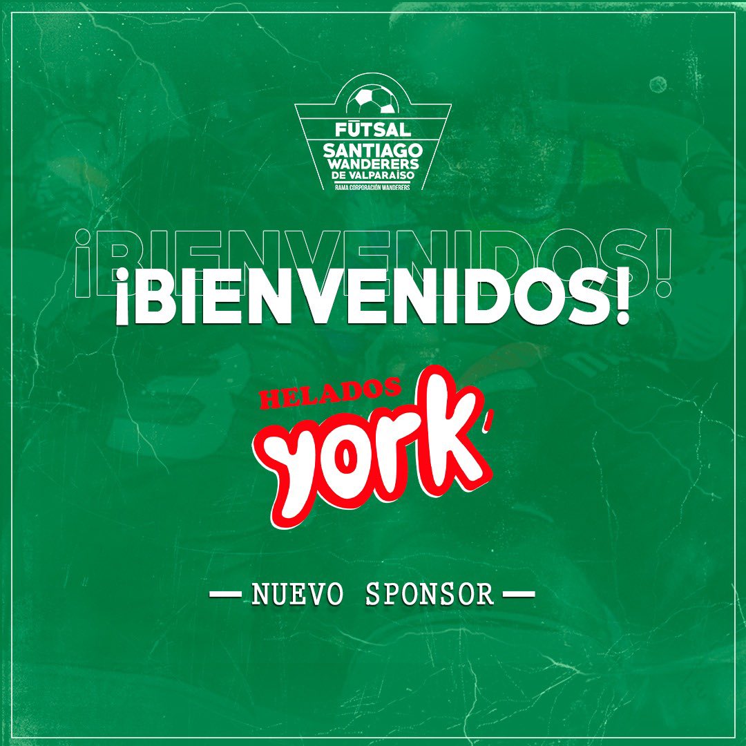 FutsalWanderers's tweet photo. ¡BIENVENIDOS A LA FAMILIA, HELADOS YORK! 🍦✍🏼🥳

Comunicamos a todos nuestros seguidores e hinchas que Helados York (@YorkHelados) se suma como nuevo sponsor de nuestra rama. 

¡Gracias por confiar y aportar! 

#LaPasiónSigueViva 🟢⚪️ https://t.co/lbrbUeCdeZ