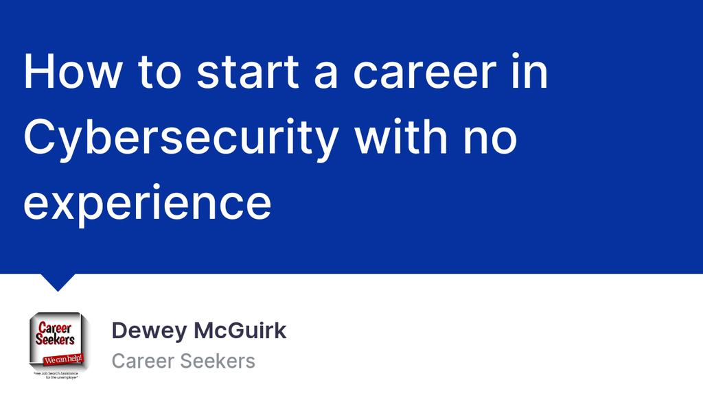 get_dewey's tweet image. Start your career in Cybersecurity even if you have no experience--without a student loan!
▸ lttr.ai/p9BC

#Cybersecuritycareers #Cybersecurityforbeginners #BasicCybersecurityTraining