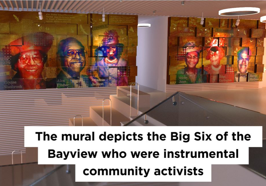 SFAC's tweet photo. Check out a video featuring @PhillipHua's sculptural mural coming to the Southeast Community Center in 2022. It features the community activists Alex Pitcher, Eloise Westbrook, Espanola Jackson, Harold Madison, Ethel Garlington, and Shirley Jones https://t.co/yCkBDmx9BH https://t.co/zEF46URf22
