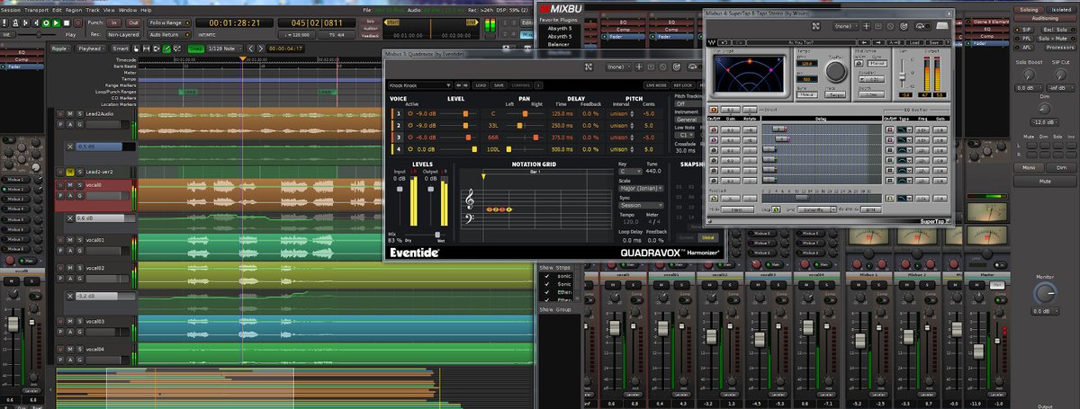 attilasebomusic's tweet photo. Mixing of a new interesting collaboration project, some creative effects can be seen. The final version may be released within couple of days.
#attilasebo #attilasebomusic #attilanickproject #HarrisonMixbus #vocal https://t.co/mBMBoEbC1b