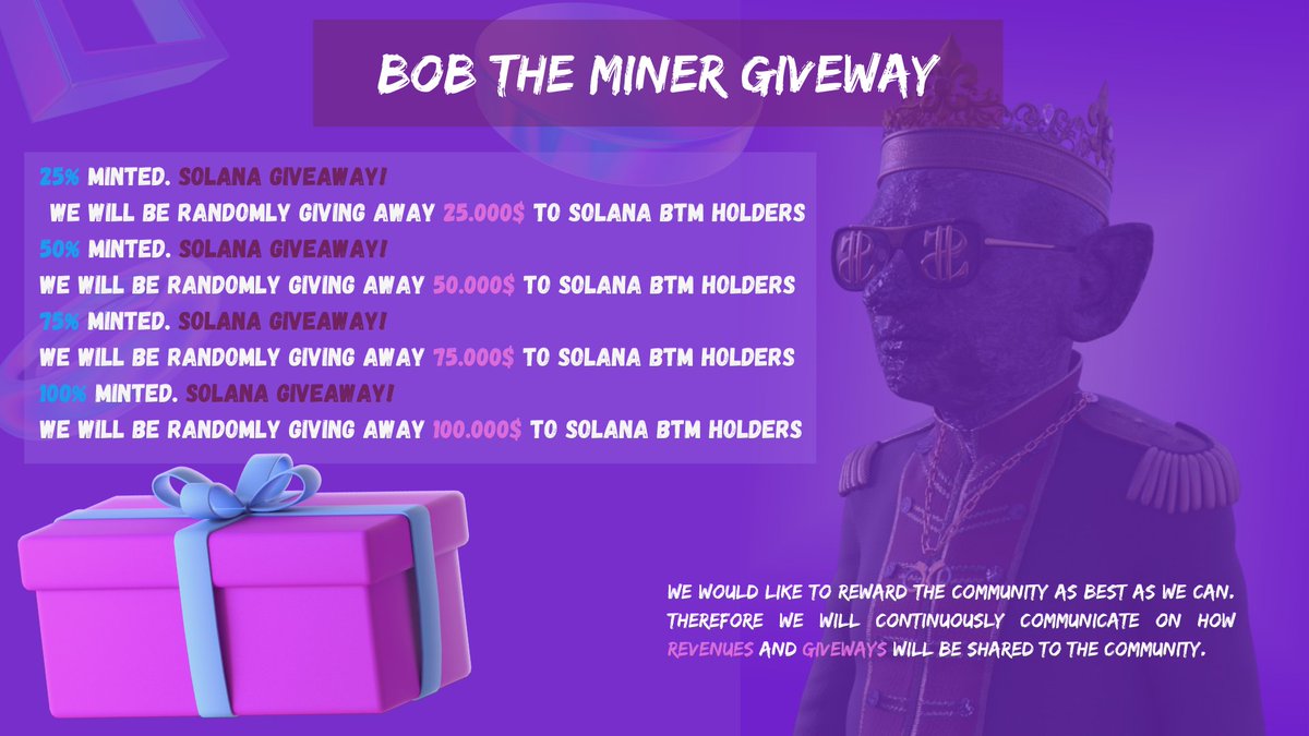 biltheminer's tweet photo. Hello @bob_the_miner  Family,

It's time for us to give you more  details on how revenues and giveways will be shared to the community. Stay tuned more infos and giveways are coming 

thanks a lot for your support !

#nftgiveways #nft #nftrewards #nftmarketplace https://t.co/zInSa37oCE