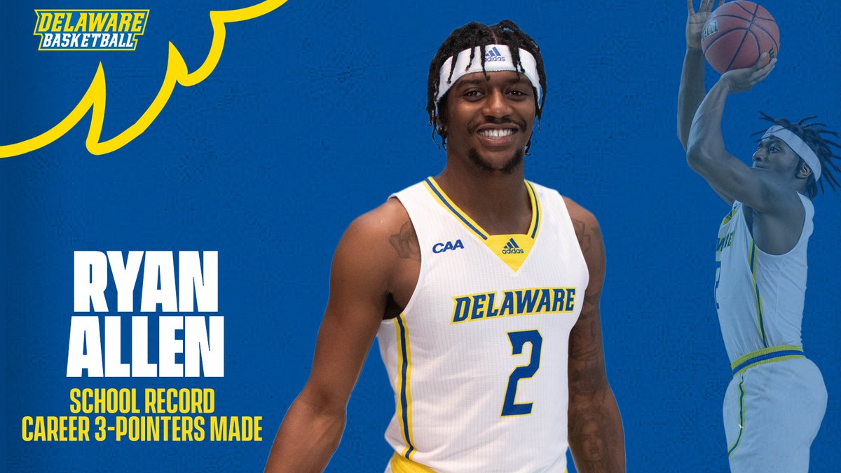Congratulations <a href="/_BabyRy_/">Ryan J Allen</a> on becoming the #BlueHens school record holder for career 3-pointers made 👏