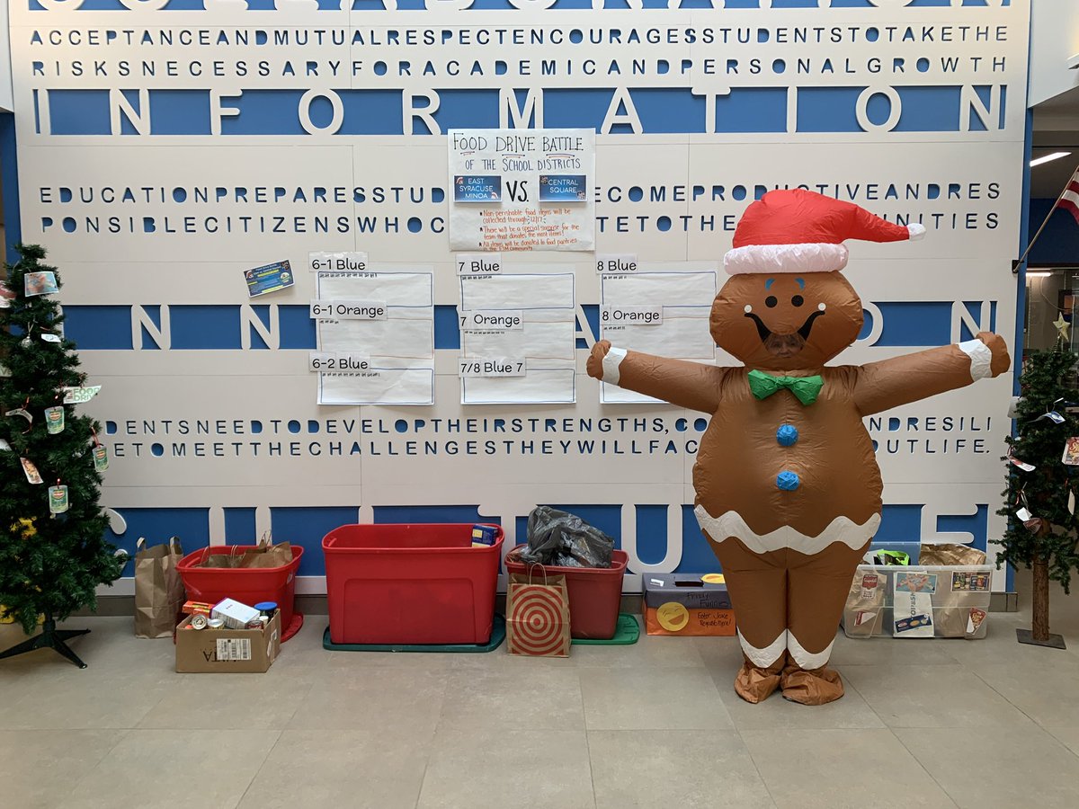 ShonaghKelley's tweet photo. Pine Grove’s winter mascot says “Help ESM beat Central Square in our Food Drive Face-off!” Collecting donations thru 12/17  #gospartans #beatredhawks #esmpgproud  @PopovichMeg @spkowalski @thuntELA https://t.co/lCMu2X3vmP