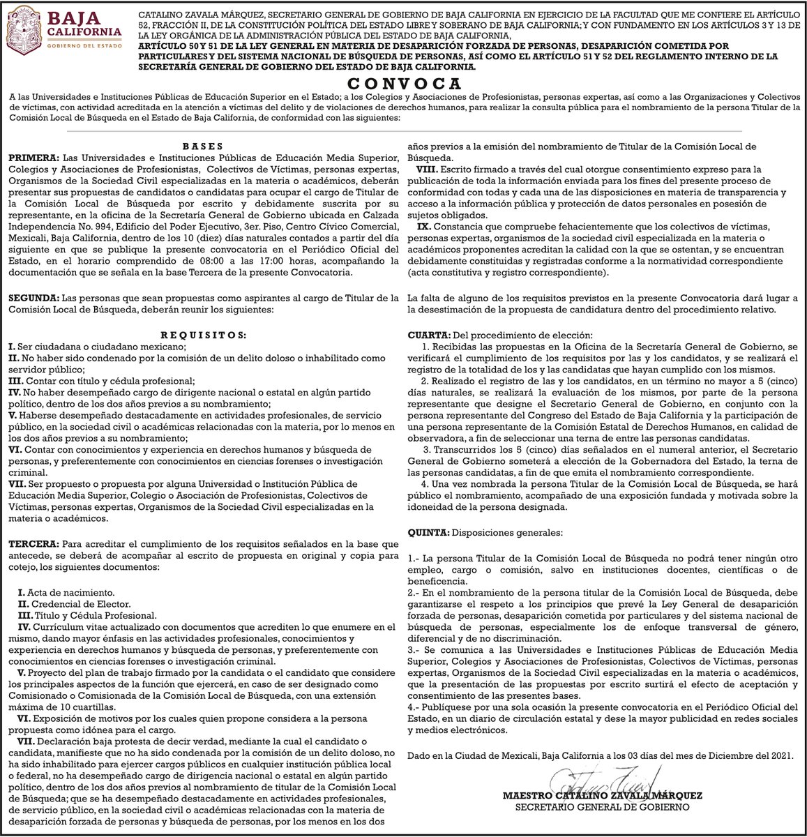 Secretaría General de Gobierno de Baja California tweet media