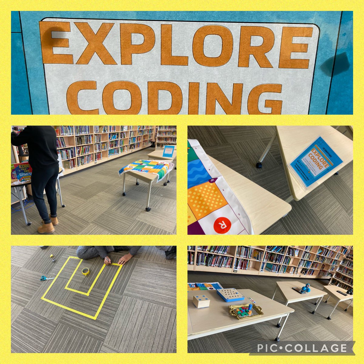 Mrs_Maks_Class's tweet photo. JG Griffins @JamesGrievePS ! Here’s a sneak peek at Gr.3-Gr.8 student leaders set-up coding exploration stations in @JamesGrieveLLC. We can’t wait for you to visit next week. It really took a village to make this happen. #criticalthinking #problemsolving #community https://t.co/LFN2NyGnRa