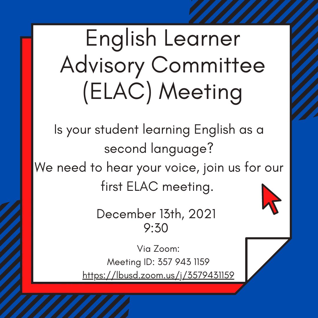 WmsWolveslb's tweet photo. Please Join Us for our ELAC Meeting via zoom: https://t.co/BabCgvEpYH https://t.co/gUA5nZ7aL8
