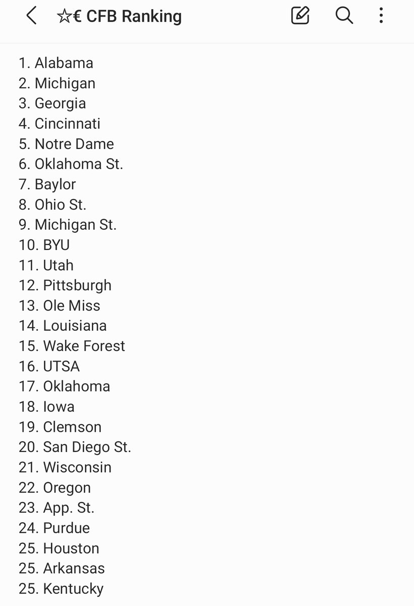My new college football rankings FORMULA is finally complete!!! There's a few surprises here. Thoughts??? @CFBPlayoff @ESPNCFB https://t.co/U41YvOf7dK