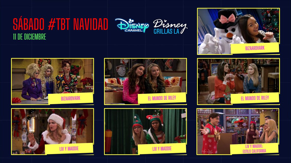 mundodymas's tweet photo. Mañana es sábado #TBT en Disney Channel LA y en diciembre será temática a la Navidad. No te pierdas:
✅ #Bizaardvark (2 episodios)
✅ #ElMundoDeRiley (2 episodios)
✅ #LivYMaddie (3 episodios)
🇵🇪 10am
🇦🇷🇨🇱🇲🇽🇨🇴🇧🇷 12pm
🇻🇪 1pm https://t.co/ovnVYR0GDG