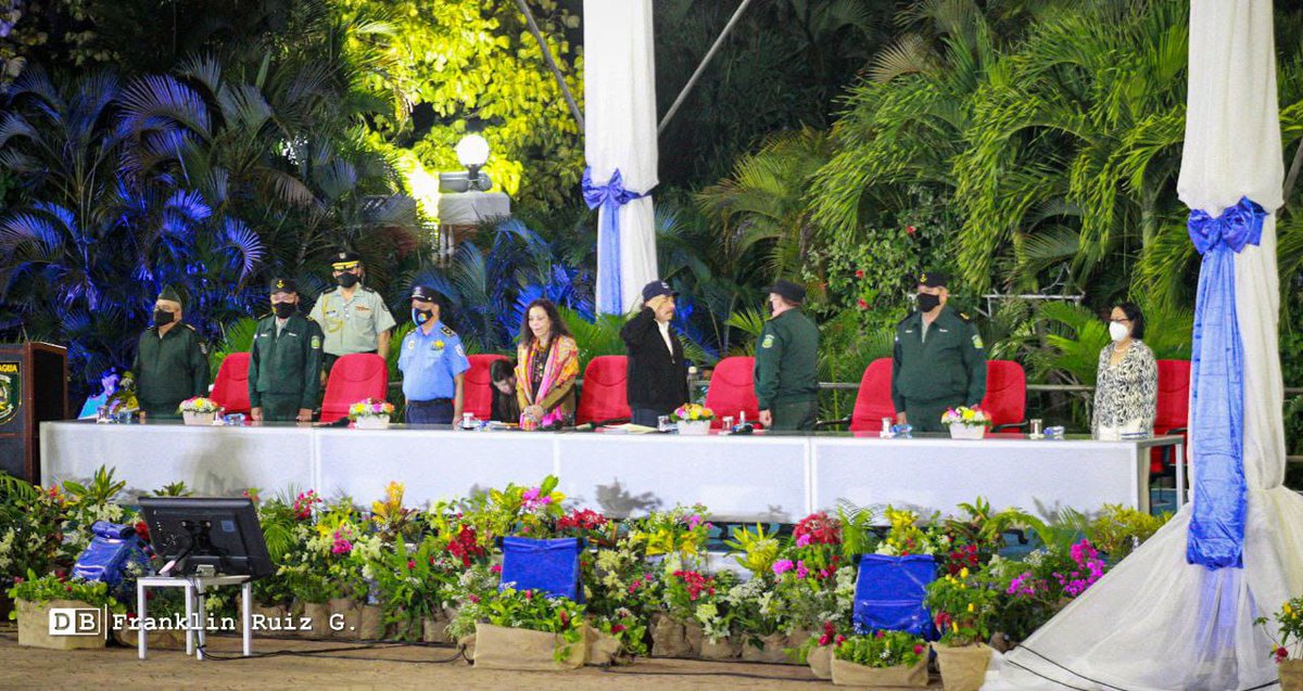abelalexanderl2's tweet photo. #Nicaragua|Comandante Daniel Ortega y compañera Rosario Murillo, participa de la XXVI Promoción de Oficiales del Centro Superior de Estudios Militares
#DiciembreEnPazYVictorias #LeónRevolución #PLOMO19  @DrSuazo915 @BERINGESQUIVEL @FelipeSCamposA @FITOMarencoJS https://t.co/goQxyP3PNp