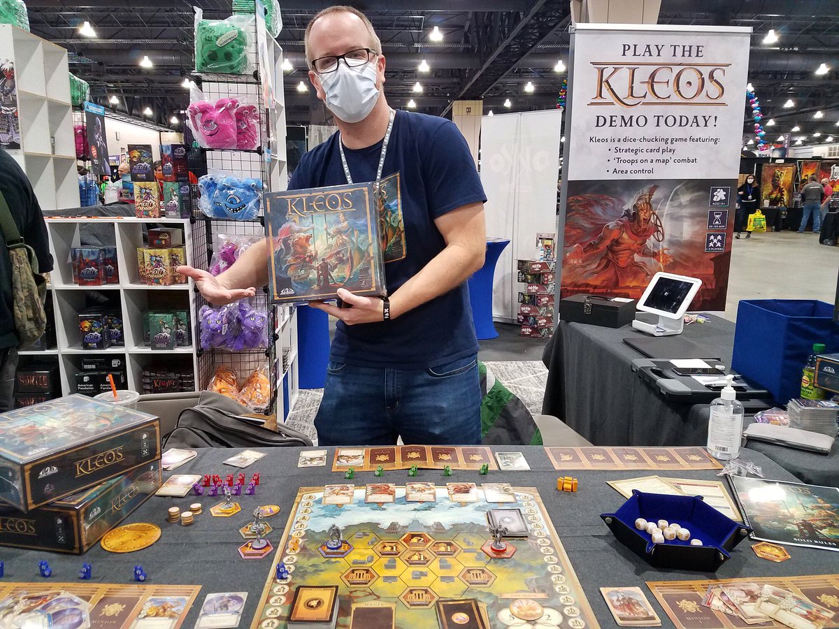 Great first day at Pax Unplugged! It was wonderful meeting so many of you and playing #Kleos! ⚡️⚡️ Come by booth #3414 and say hi! #PAXUnplugged  #kleosboardgame #bgg