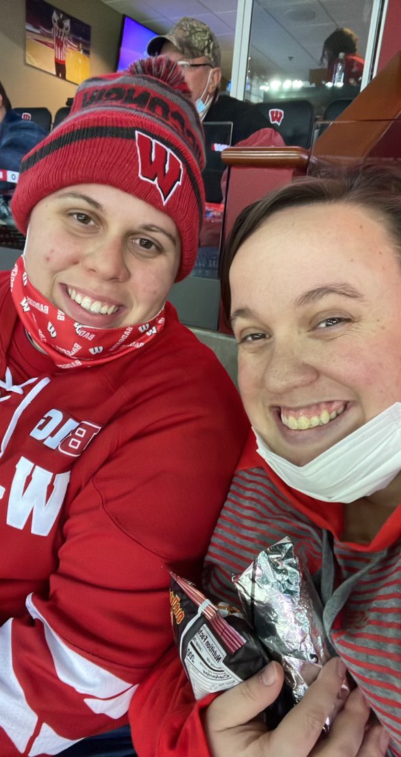 9_kendall's tweet photo. Wouldn’t want to be anywhere else then the Kohl Center cheering on our Badgers with my sister! #OnWisconsin #wewanticecream https://t.co/yb3DZFY6gN