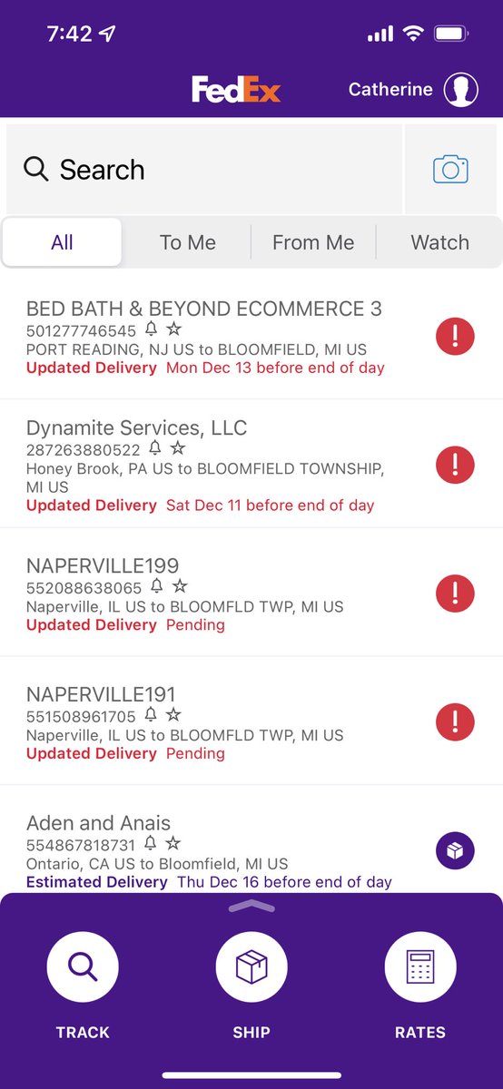 KateCahillk's tweet photo. @FedExHelp Could you please deliver on time? I beg of you. Just once. One of these items was supposed to be here Wednesday. Another yesterday. Then today. https://t.co/gpArMbbqU4