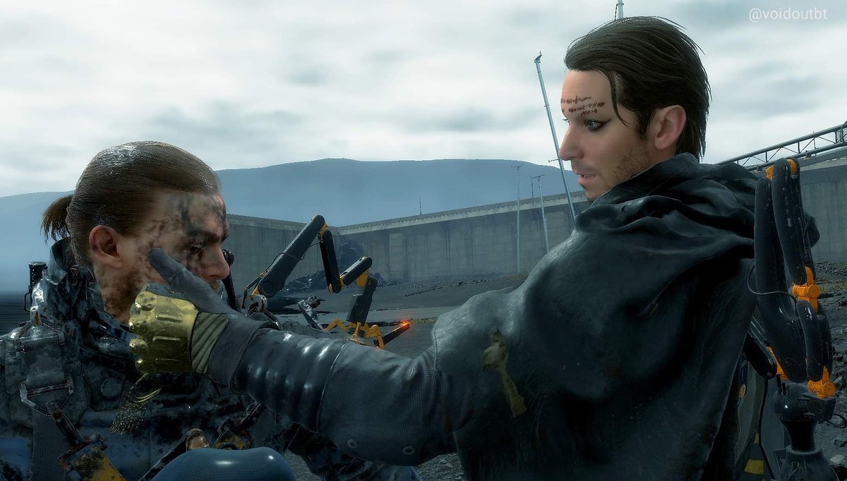 CosmicClaireA's tweet photo. Wipe that tear from your eye Sammy boy, its the weekend! 😘🖤
#samporterbridges #HiggsMonaghan in #DeathStranding
#KojimaProductions #VirtualPhotography #goldenbridges #HiggsxSam #SamxHiggs https://t.co/zKW6rsQbuJ