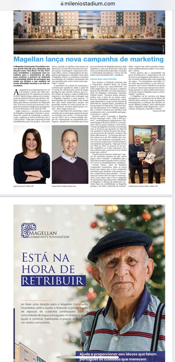 CamaraToronto's tweet photo. Obrigada @MilenioStadium for the story @MagellanCF “Give Back - It’s Our Turn” first-ever brand campaign & another $100K #majorgift towards “Voyage to Discovery” #capitalcampaign #magellancentre https://t.co/XPazLLCbp0