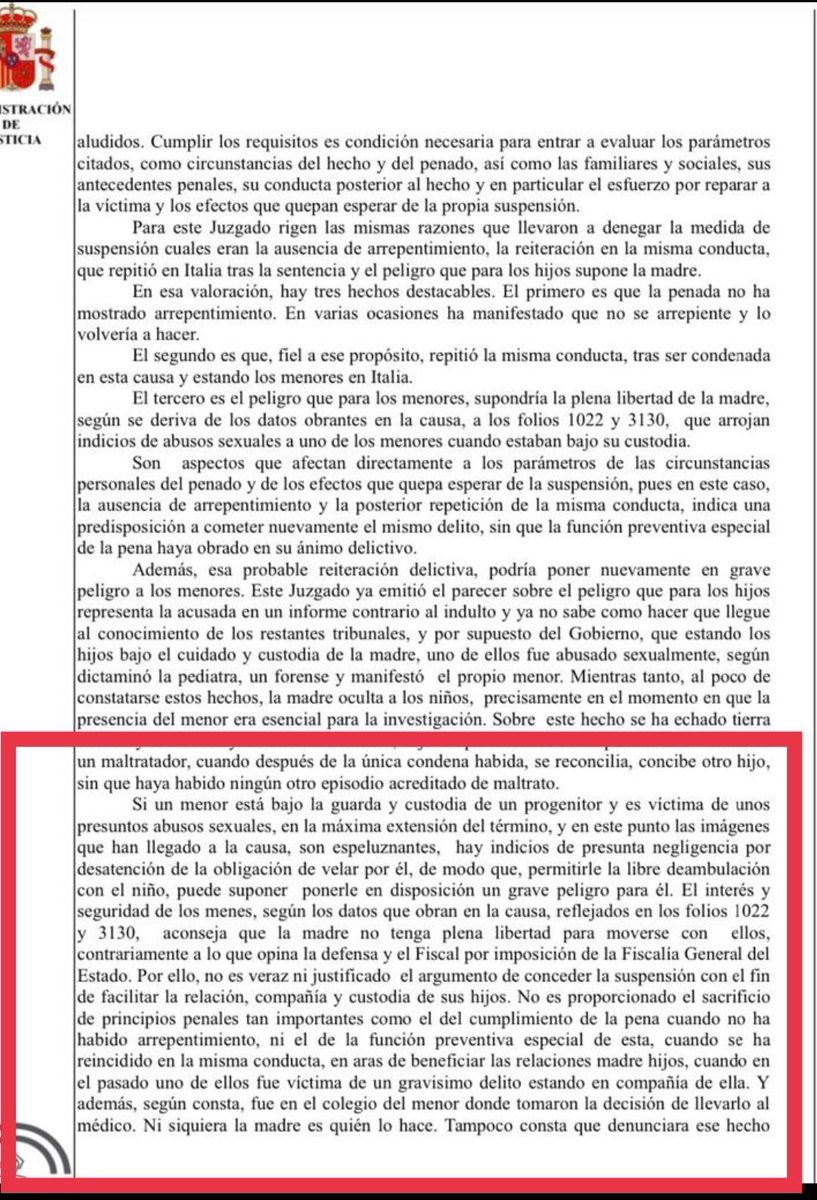 ⛔ BULO de <a href="/isaserras/">Isa Serra🙋🏽‍♀️</a>. "Que un juez se salte de facto un indulto, a través de fakes que difunde agradecida la ultraderecha..."

❌ FALSO: El auto judicial se sustenta en informes forenses, del pediatra y testificales. Destaca reincidencia, indicios de abusos y no arrepentimiento.