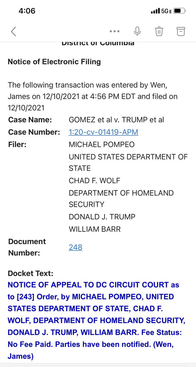 KarenTumlin's tweet photo. Falling in the category of 🤦‍♀️. The Biden administration has appealed our #DV2020 win in the Gomez case. If Biden valued diversity in our immigration system, his admin would not have appealed this modest win that orders 9,095 diversity visas to be issued. /1 https://t.co/Era3HVnqnv