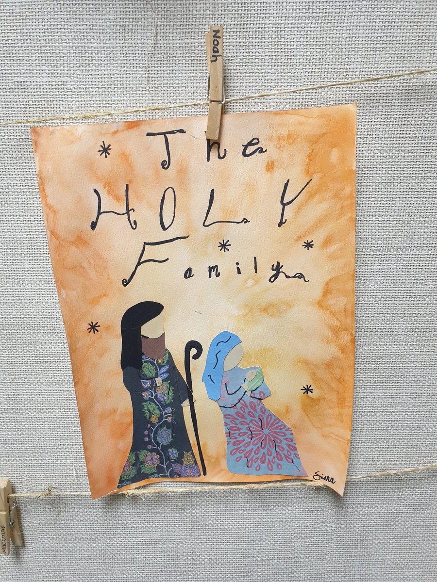 Grade six students at St. Teresa of Calcutta worked very hard to create beautiful art pieces representing The Holy Family! #ECSDFaithInspires
