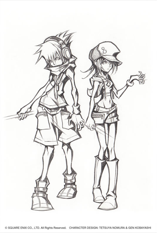 The World Ends with You: Neku &amp; Shiki Concept Art