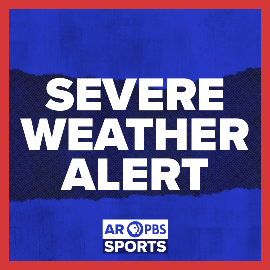 ArkansasTV_'s tweet photo. SEVERE WEATHER ALERT: Due to lightning, #ARPBSSports' presentation of @ArkActAssn 2A State Championship game between @FhsRedbug and McCrory High School is delayed until 7:45 p.m.
Follow us here for updates as we receive them, and enjoy #ExploringARFromAbove in the meantime. https://t.co/KX8DkBM7c6