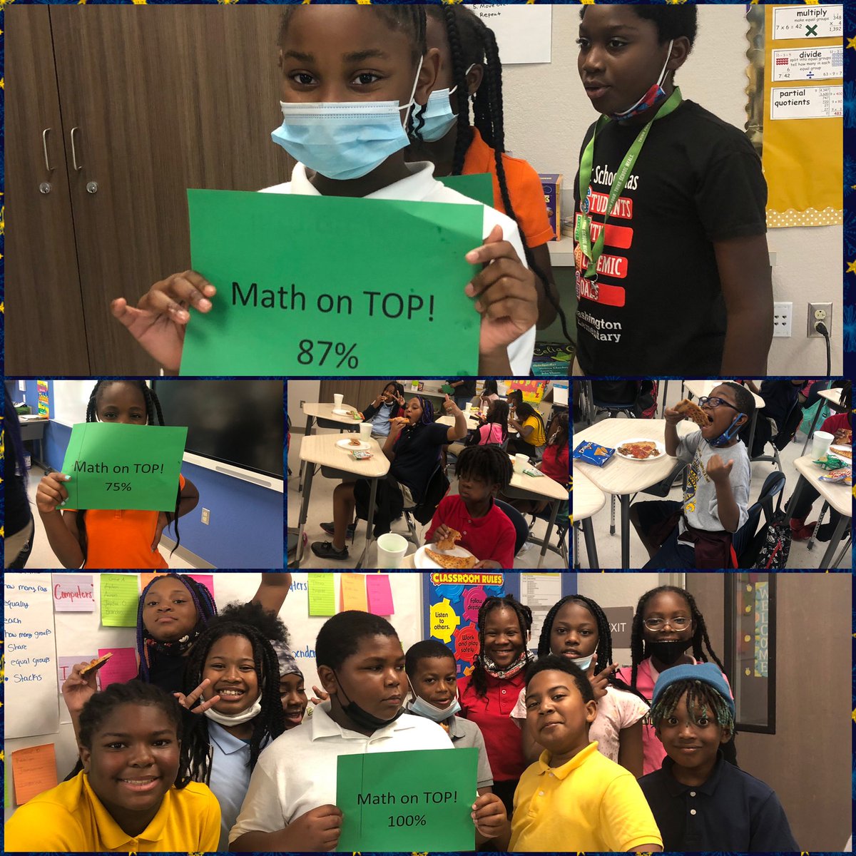 WashingtonElem5's tweet photo. Washington Elementary Sharks are leading the pack! #MathOnTop #CelebratingStudentSuccess #EverettClassPizzaParty @NorthRegionELA @Area4SuptPBCSD @iTeach_JGS @DeannaEverett20 https://t.co/0a3Cc0INbr