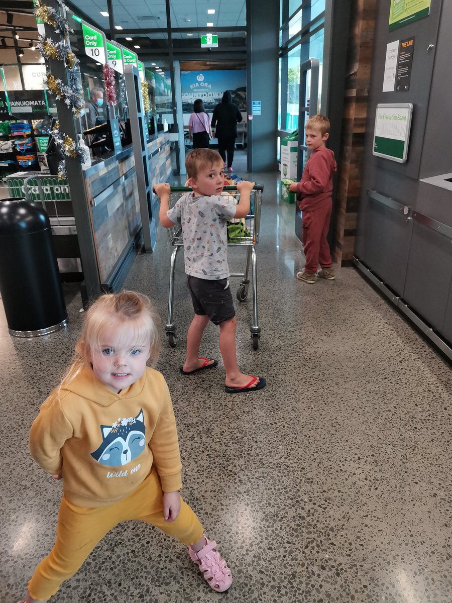 tutugd's tweet photo. Supermarket trip with these 3. Hour and a half later we're leaving. 😁 #nannyshelpers #trolleypushers #putthatback https://t.co/IZ664ZWCLO