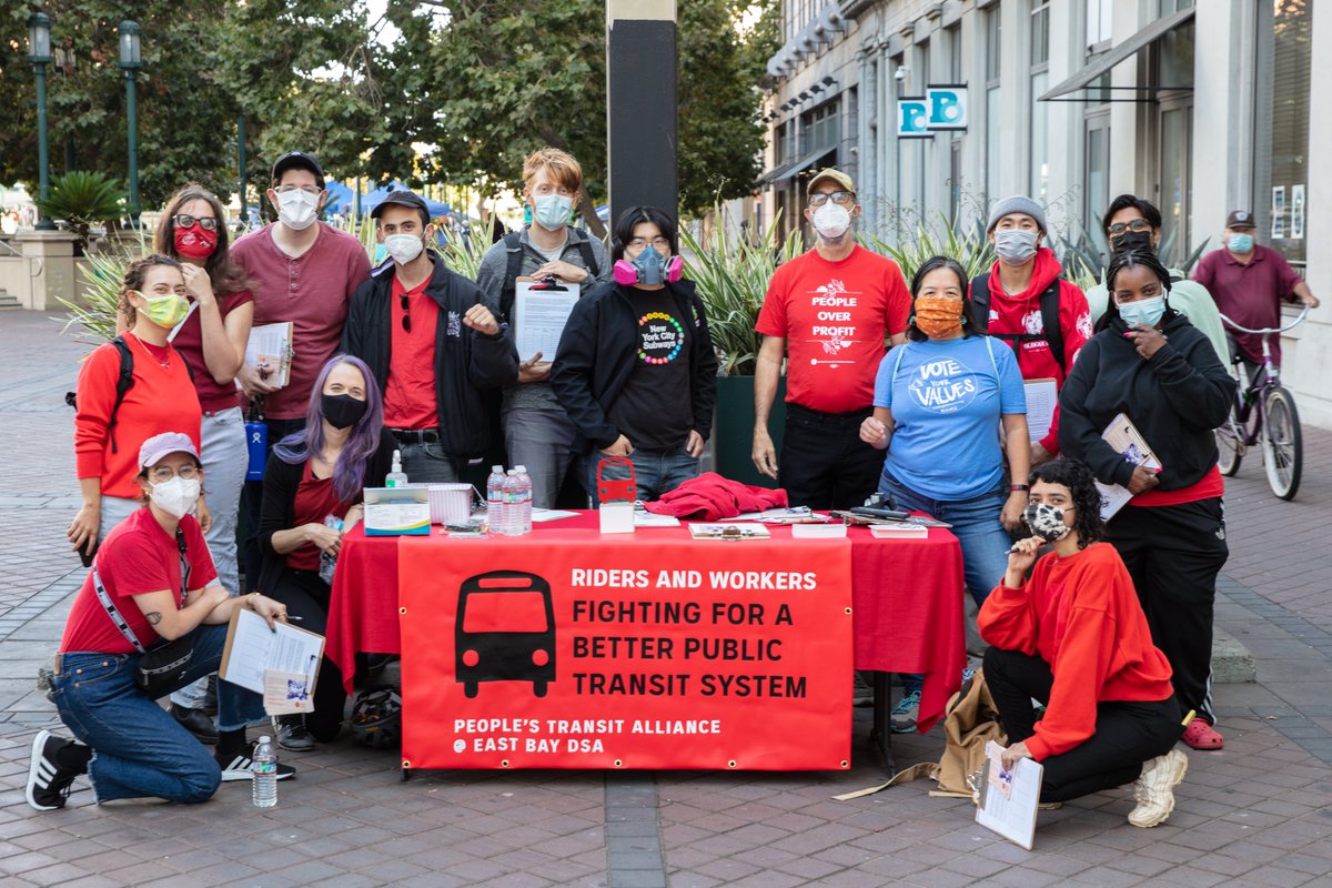 PeopleTransit's tweet photo. Fed up with AC Transit’s long wait times, high fares, and lack of investment in service (and refusal to give hazard pay to frontline transit workers)? Join us on Dec. 18 at 11:30 am at Fruitvale Bart for our next rider canvass! You can RSVP here: https://t.co/4gqUix47KE https://t.co/XsAZfEGR3Y