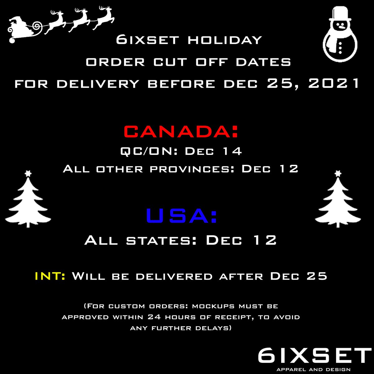 the6ixset's tweet photo. Suggested order cut off dates

https://t.co/eyAZadwik6

#toronto #the6ix #holidayseason https://t.co/9EOKHl9oeh