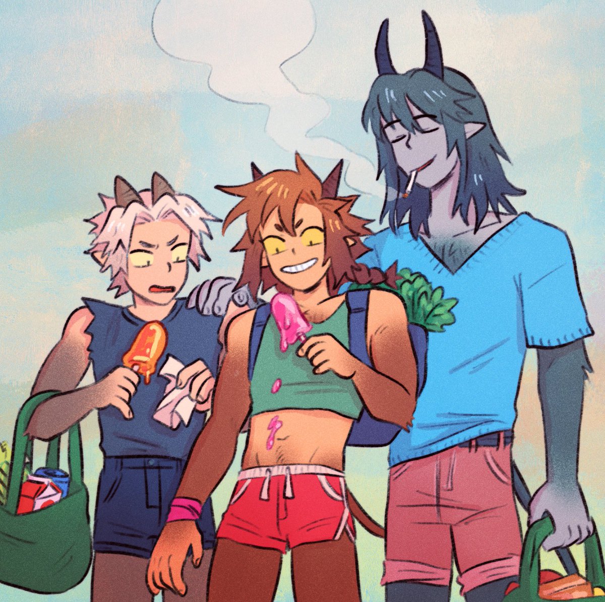 #TransmascCreators 
I'm Revel! I make an extremely gay my-personal-transmasc-wish-fulfillment coded fantasy comic about magic Satyr boys and perhaps you would like to read it for free 
https://t.co/MvAkxrim96 