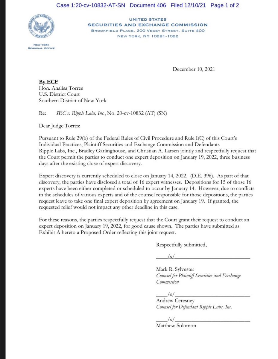 JohnEDeaton1's tweet photo. Filed today. FYI, there have been 16 expert witnesses disclosed in this case between the two sides. https://t.co/QkDOz9uBeg