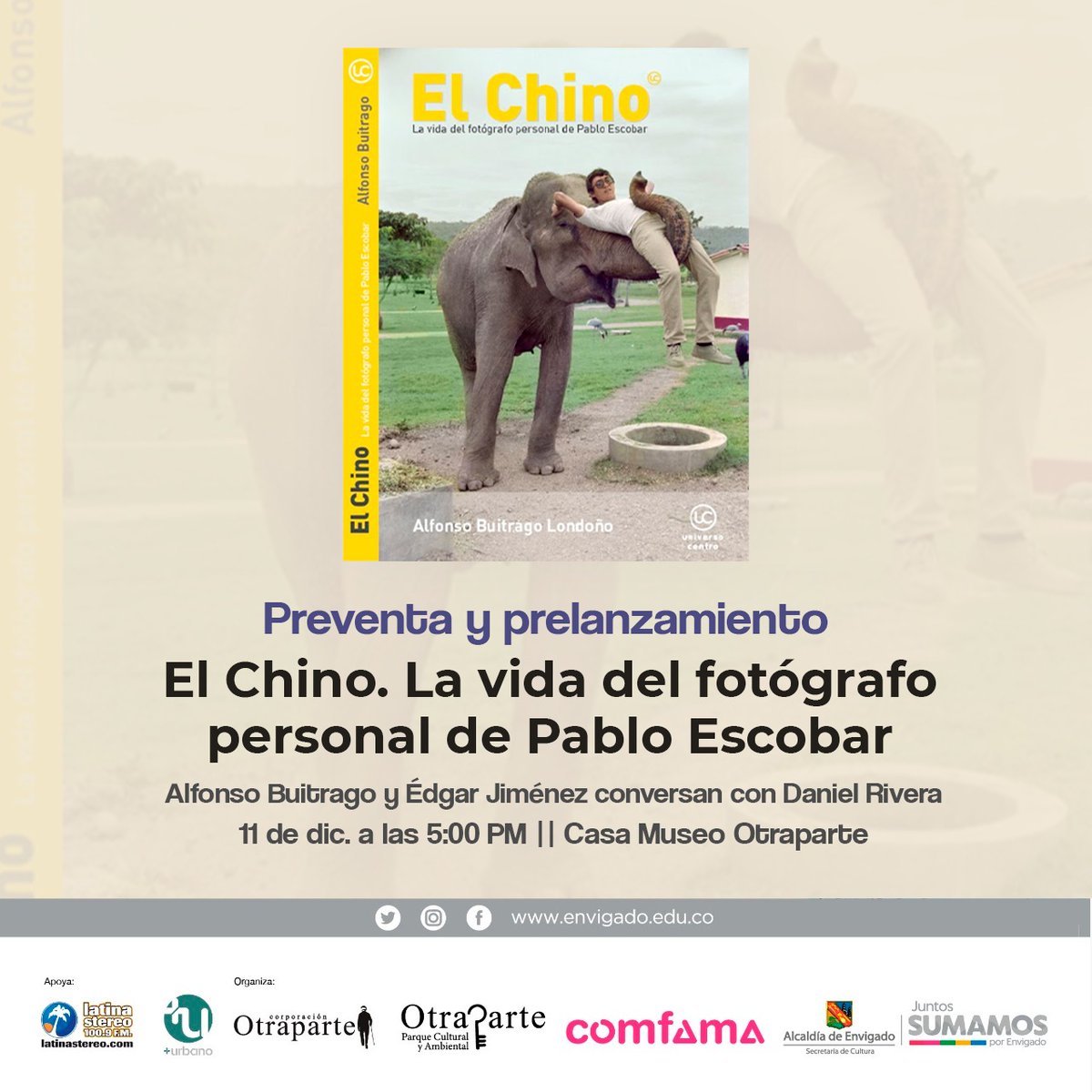 narcoslab's tweet photo. Sobre esto hablarán Daniel Rivera, editor de El Colombiano, Alfonso Buitrago, autor del fotolibro y Edgar Jiménez, El Chino; el próximo 11 de diciembre a las 5 pm en el evento Otro día en @Otraparte en la casa cultural de Fernando González. https://t.co/Zg1WyOOAF7