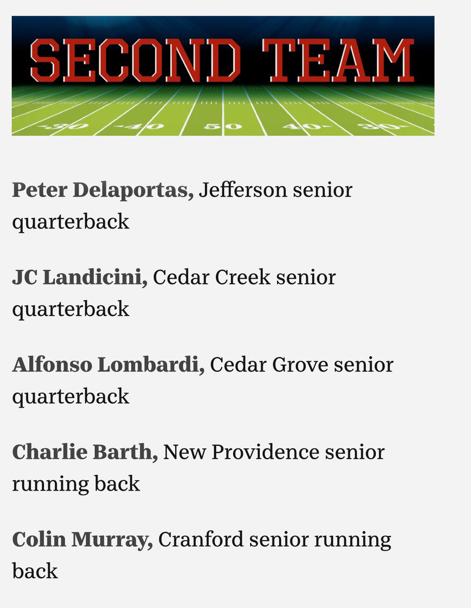 Barth32Charlie's tweet photo. https://t.co/xtBu2WHqp7  
Proud to have made the USA TODAY NETWORK 2021 All-New Jersey football offensive teams! https://t.co/QDwcmIN96P