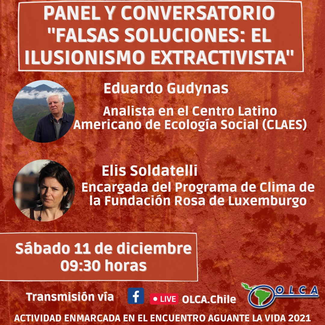 GlaciaresLibres's tweet photo. Mañana Panel " Falsas Soluciones: el ilusionismo extractivista" 

@olca_chile @EGudynas @Rosalux_ES_PT @rosalux_conosur

#AguAnteLaVida2021 https://t.co/dQ51gtDJPj