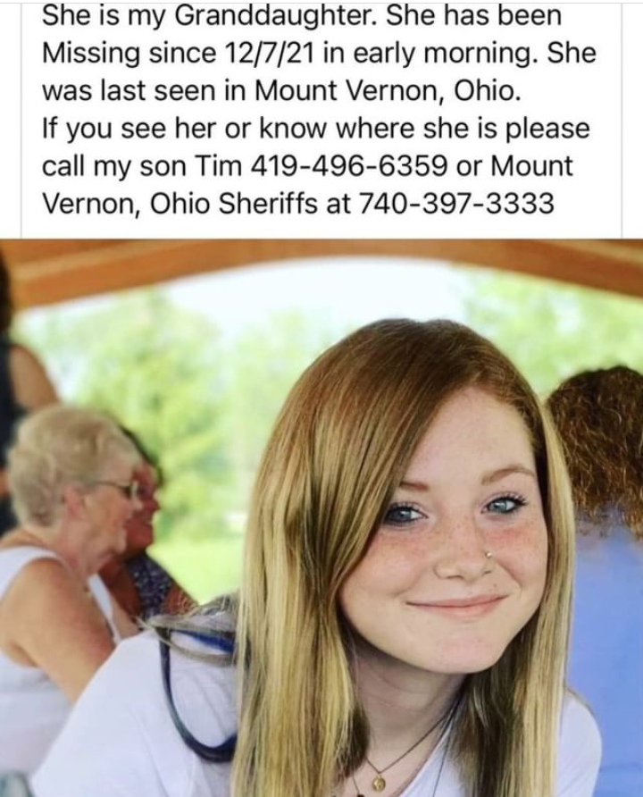 Hey everyone tag anyone you know in Ohio, Let's help this family find this little girl. Let's actually use social media for a reason.