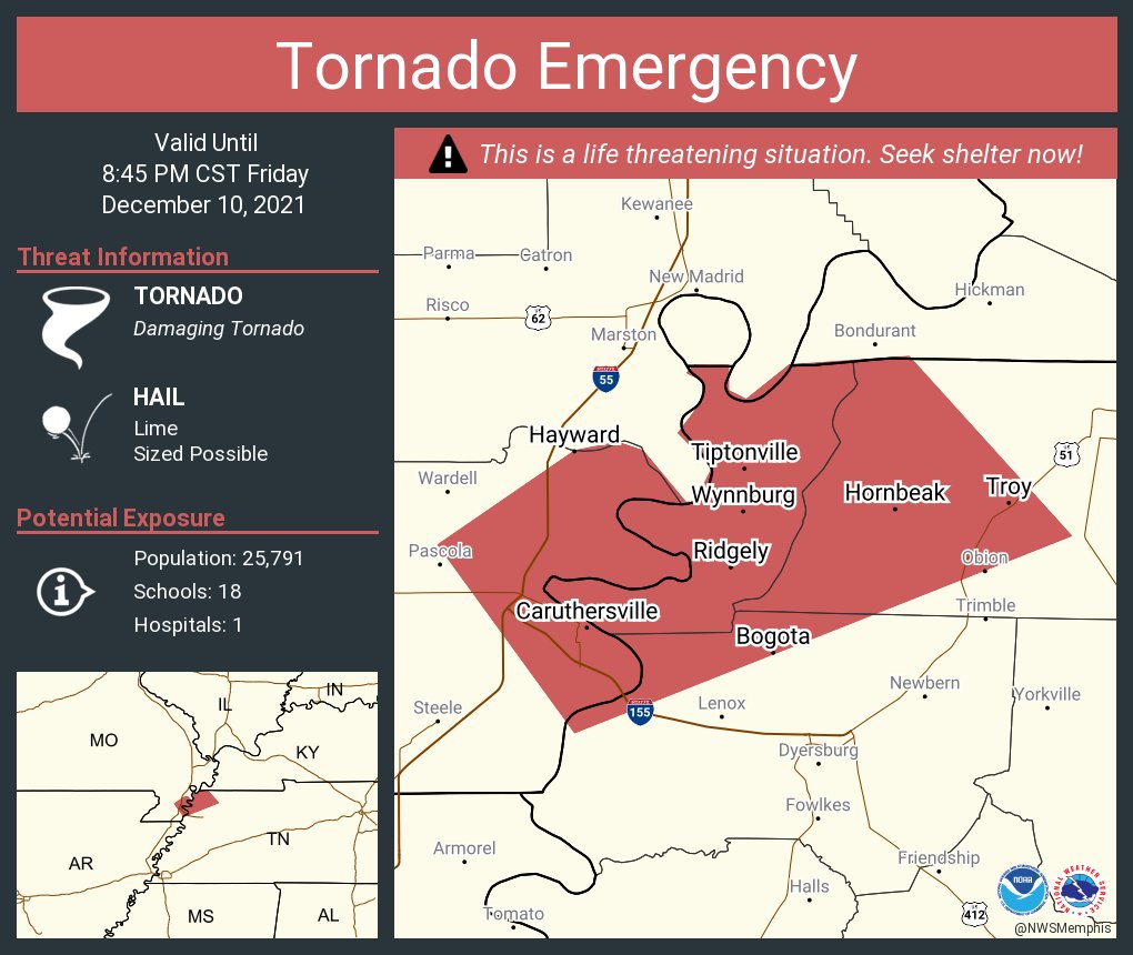 NWS Tornado on Twitter "Tornado Emergency including Caruthersville MO