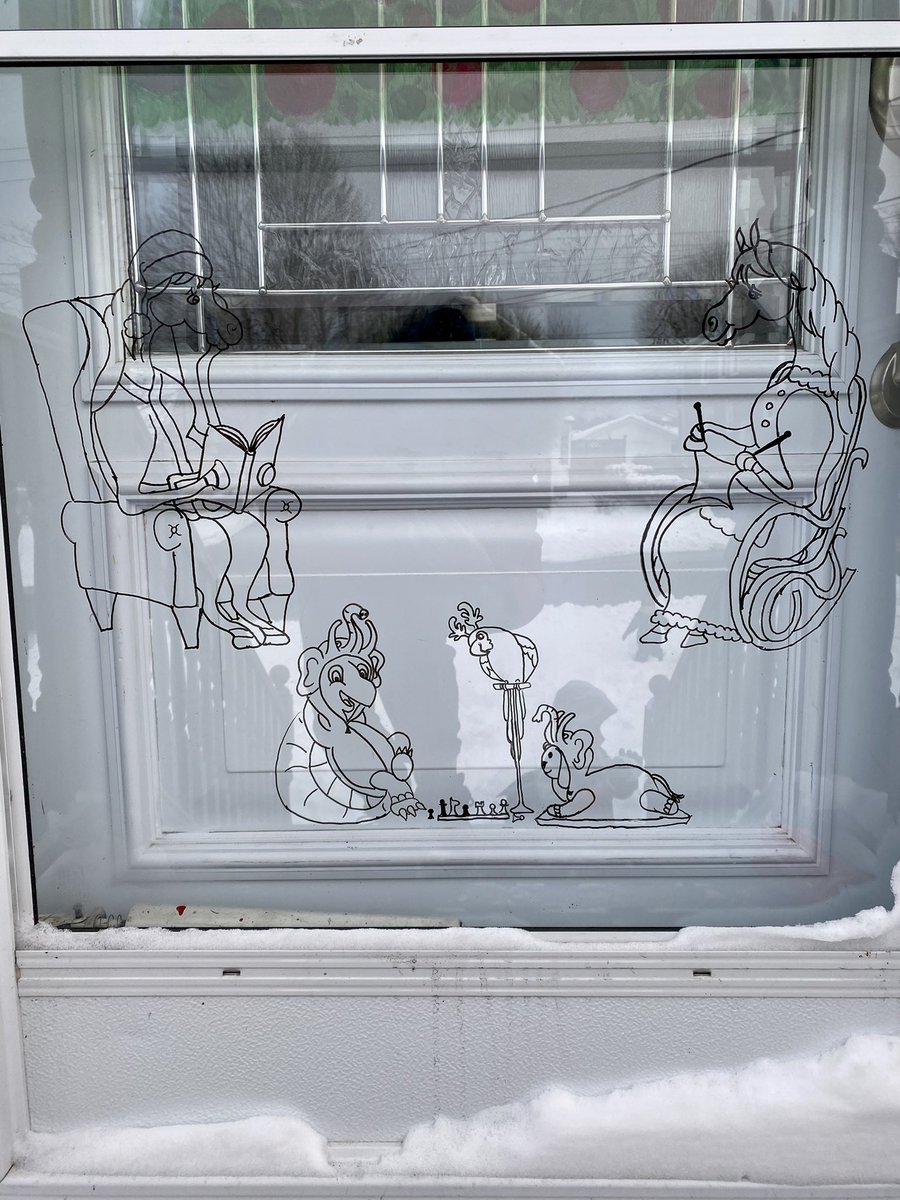 berducky's tweet photo. The gangs all here - colouring and background to be added this weekend 😉🎄🐎🐇🐢🦜🐘
#Christmas #windowart #windowpainting #horsesofhalifax #docthehorse #saddiethehorse #gusthetortoise #merlinmacaw #foundbunny #mastodon @halifaxlancers @NS_Museum @MNH_Naturalists @ns_mma https://t.co/ATnAcPMPGP