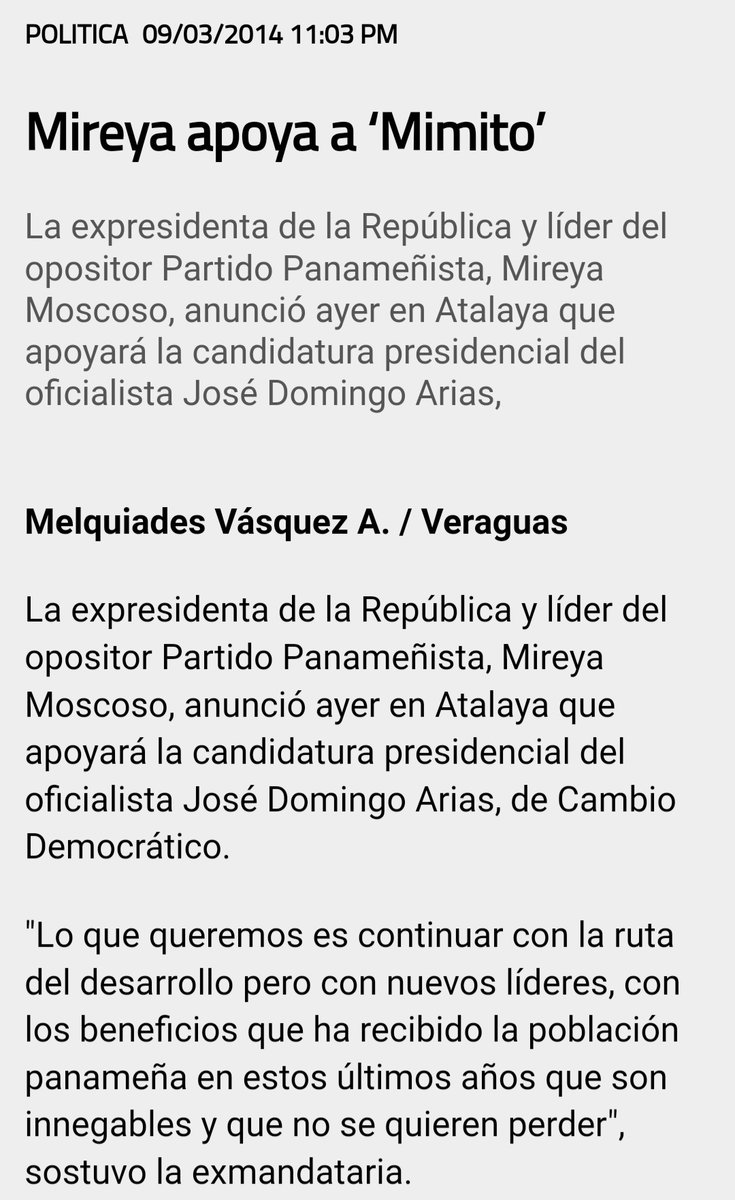 generacionbocas's tweet photo. Miembros del colectivo de @panamenistas tildan de un error político que la expresidente Moscoso intente tomar control de ese partido estando fuera del mismo durante 13 años e incluso apoyando a Mimito Arias en el 2014 https://t.co/1ZbArpd2yQ