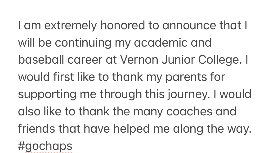 Blessed to announce I’m continuing my baseball and academic career @vernoncollege. Special thanks to God, my family, all my Coaches.  <a href="/mhsdogsbaseball/">MHS Bulldog Baseball</a> <a href="/IronWillSC/">Iron Will</a> <a href="/baseballdad891/">baseballdad89</a>