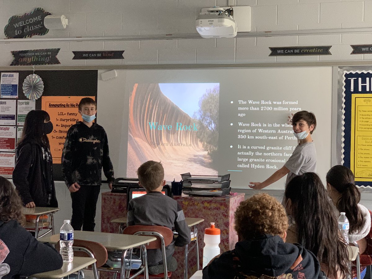 6thGradeMrsPaul's tweet photo. Students choose a landform to research. They then presented how weathering, erosion, and deposition shaped the different landforms. https://t.co/dkiCGftWjM