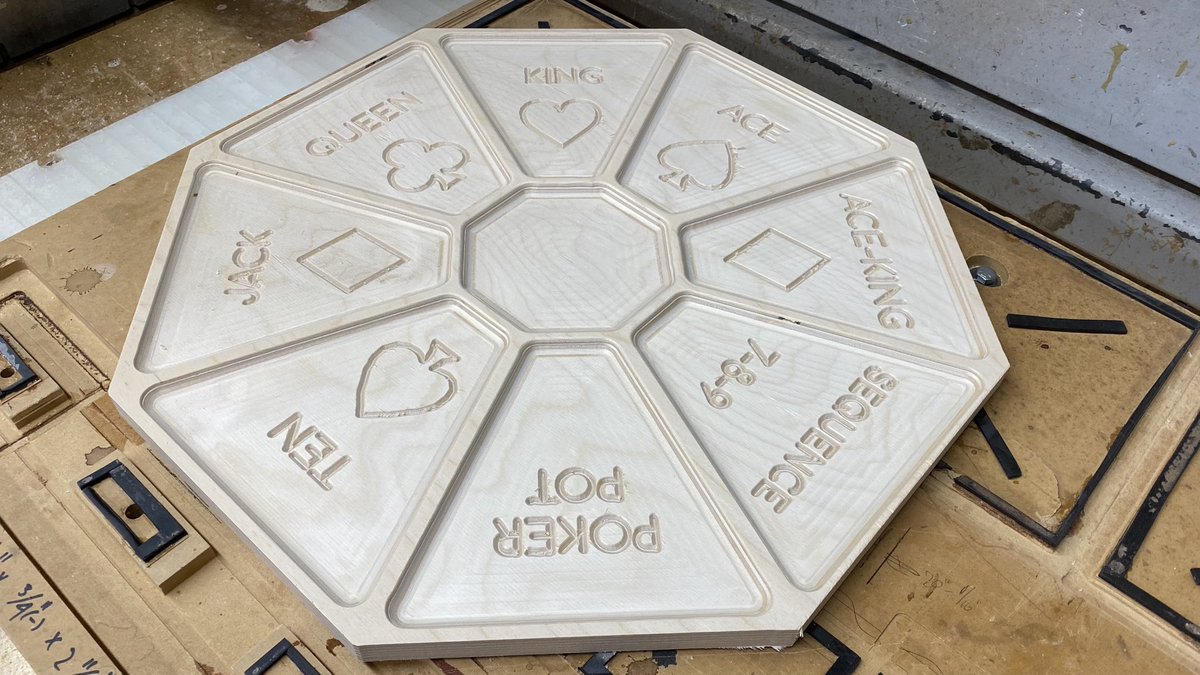 NeilEnock's tweet image. Working in the shop making Rumoli boards… and look what came on one board!  Wow. Didn’t see that coming! 😳😊