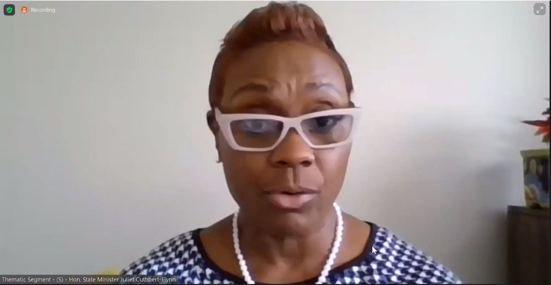Winnie_Byanyima's tweet photo. "The world needs more empathy. We will not survive without it." Thank you @julietcuthbert, Minister of Health & Wellness Jamaica π―π² for your guiding words - we must end stigma and discrimination to #endAIDS #PCB49 https://t.co/njr0uyx5g1